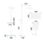 REA - Sprchový set s termostatem Pedro Black REA-P0897