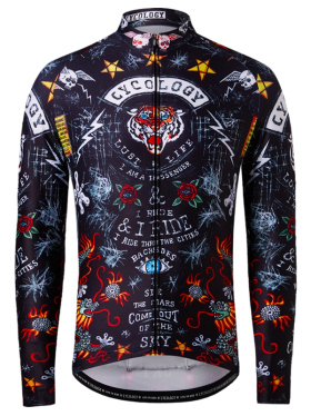 Cyklodres CYCOLOGY Winter City of Angels Black, pánský, dlouhý rukáv (Motiv City of Angels, velikost XL)