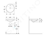 GEBERIT - VariForm Umyvadlo zápustné, průměr 480 mm, s přepadem, bílá 500.704.01.2