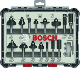 BOSCH 2607017472 / Smíšená sada tvarových fréz s vřetenem 8 mm / 15 ks (2607017472)