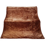 Vysoce kvalitní silná akrylová deka hnědé barvy s reliéfním vzorem Šířka: 160 cm | Délka: 210 cm