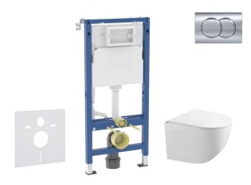 GEBERIT - Duofix Set předstěnové instalace, klozetu Gaia a sedátka softclose, tlačítko Delta01, lesklý chrom SANI11CA1130B