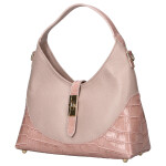 Luxusní dámská kožená kabelka do ruky Elizaveta, růžová