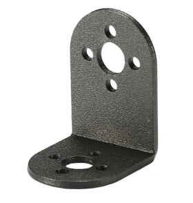 Hliníkový držák servomotoru L – černý, 35×27 mm (pro MG995/MG996)