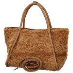 Trendy dámská plyšová kabelka do ruky Lynden, camel