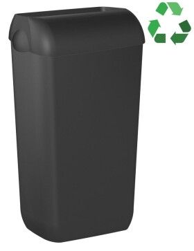 SAPHO - ECOLORED odpadkový koš nástěnný s víkem 23l, ABS, Soft Touch, černá mat A74020VB