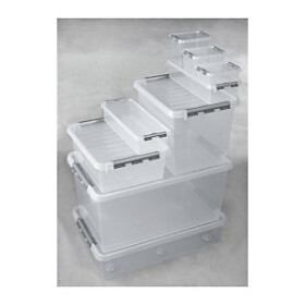 6 x Plastový univerzální box 400 x 300 x 180 mm, průhledný, objem 15l
