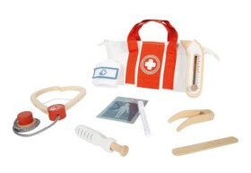 Doktorský set s červeno-bílou lékařskou taškou