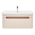 Koupelnová skříňka s umyvadlem a baterií SAT Fusion 97,5x43x45 cm pískově béžová mat SATFUSION100BEMWBA SATFUSION100BEMWBA