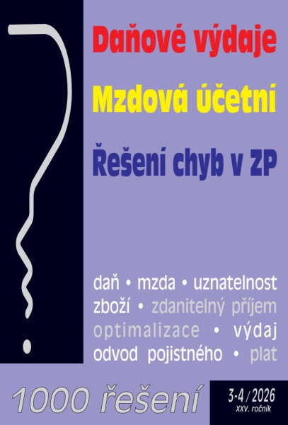 1000 řešení č. 3-4 / 2026 - Daňové výdaje - kolektiv autorů