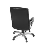 Kancelářské křeslo, černá ekokůže, plastový kříž, houpací mechanismus