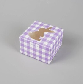 Cake Star Cake Star Velikonoční krabička vzor kostka fialová (10 x 10 x 6,5 cm)