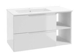 Kielle - Oudee Skříňka s umyvadlem 90 cm, levá varianta, lesklá bílá 50002S90L0
