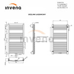 INVENA - Koupelnový radiátor 540 x 1000, černý UG-03-100-A