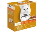 Purina Gourmet Gold multipack Exotic (8ks) - kousky masa ve šťávě / Konzervy pro kočky (7613036249454)