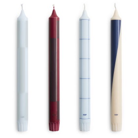 HAY Svíčky Pattern Candle set 4ks, blues and bordeaux