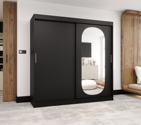 Šatní skříň Abi Royal Rozměry: 200 cm, Barva korpusu + barva dveří: Černá + Černá