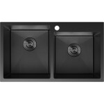 MEXEN - Xorin ocelový dřez 2-bowl 780 x 450 mm, černá HC 6441782000-70HC