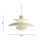 Louis Poulsen Závěsná lampa PH 5 Mini Monochrome Pale pewter, bílá barva, krémová barva, kov