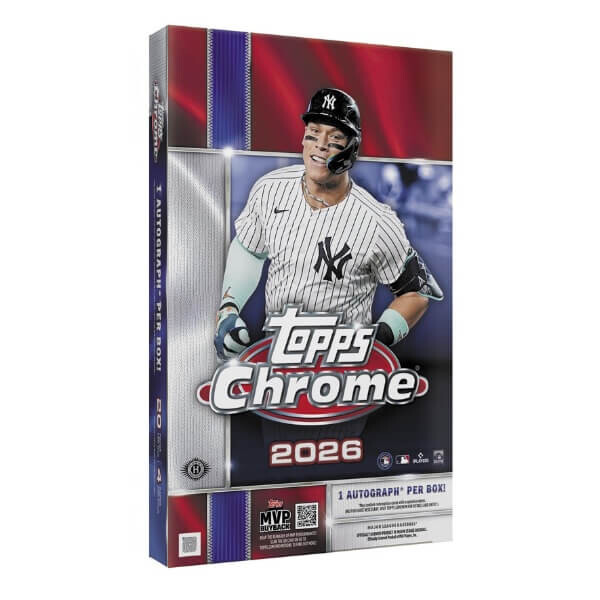 2026 Topps Chrome Baseball Hobby Box- sběratelské karty MLB