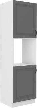 Vysoká skříňka pro vestavnou troubu Stilo 60 DP-210 2F Barva korpusu: Bílá, Barva dvířek: Dust Grey