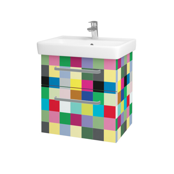 Dřevojas - Umyvadlová skříňka Q MAX SZZ2 60 - Individuální odstín dle RAL/NCS / Úchytka T01 / Individuální odstín dle RAL/NCS 115159A