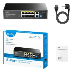 Cudy FS1010P / PoE switch / 8x RJ45 PoE / 2x RJ45 uplink / 120W (FS1010P)