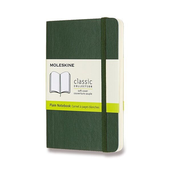 Zápisník Moleskine - měkké desky, S, čistý - tm. zelený