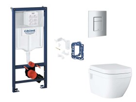GROHE - Rapid SL Set předstěnové instalace, klozetu, sedátka SoftClose, tlačítka Skate Cosmopolitan a sady pro vhazování tablet, matný chrom SANI11BB2138