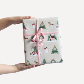 Bella Rose Vánoční balicí papír Christmas – 5 m, béžová barva, krémová barva, papír