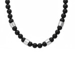 Luxusní pánský korálkový náhrdelník Franc - 8 mm černý onyx, Černá 55 cm