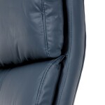 Kancelářské křeslo, tmavě modrá ekokůže, taštičkové pružiny, kovový kříž, kolečka na tvrdé podlahy