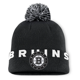 Fanatics Pánská zimní čepice Boston Bruins NHL Fundamental High Stick Cuffed Knit Hat with Pom - Black