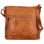 Stylová dámská koženková crossbody kabelka Minja, hnědá
