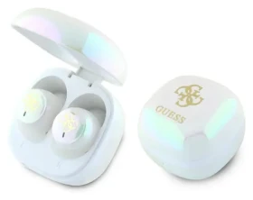 Guess 4G Printed Logo Iridescent bílá / Bezdrátová sluchátka / TWS / Do uší