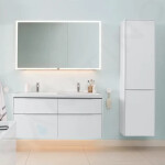 VILLEROY & BOCH - Subway 3.0 Dvojumyvadlo nábytkové 1300x470 mm, bez přepadu, otvory pro baterie, CeramicPlus, Stone White 4A71D1RW