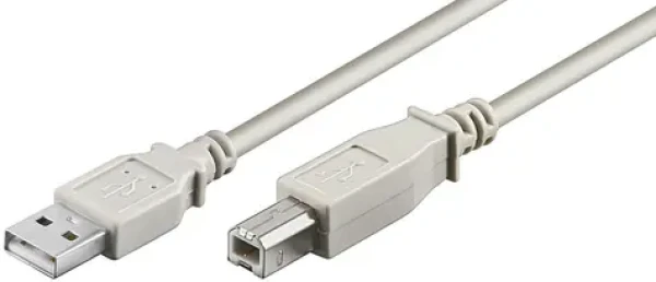 MicroConnect kabel USB2.0 A (M) - USB2.0 B (M) 1m bílá / 480Mbit/s (USBAB1)
