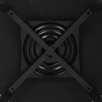 Židle jídelní, krémová látka, 360° otočný mechanismus, černý matný lak, kovové nohy