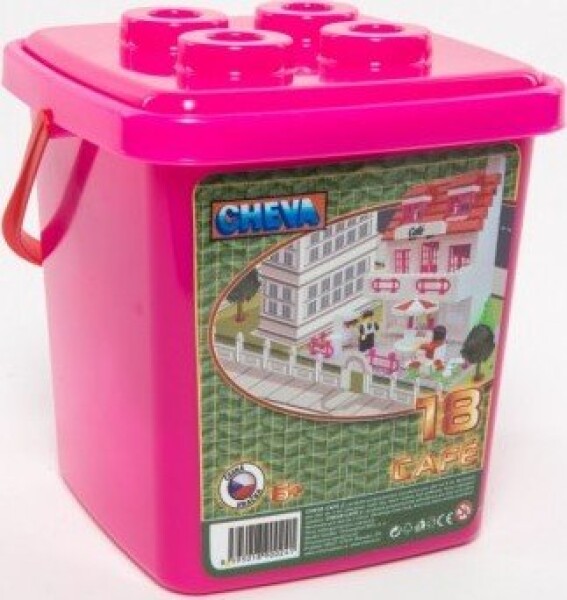 Stavebnice Cheva 18 Cukrárna plast 215ks v kbelíku 17x22x17cm