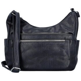 Módní dámská koženková crossbody kabelka Mayra, tmavě modrá