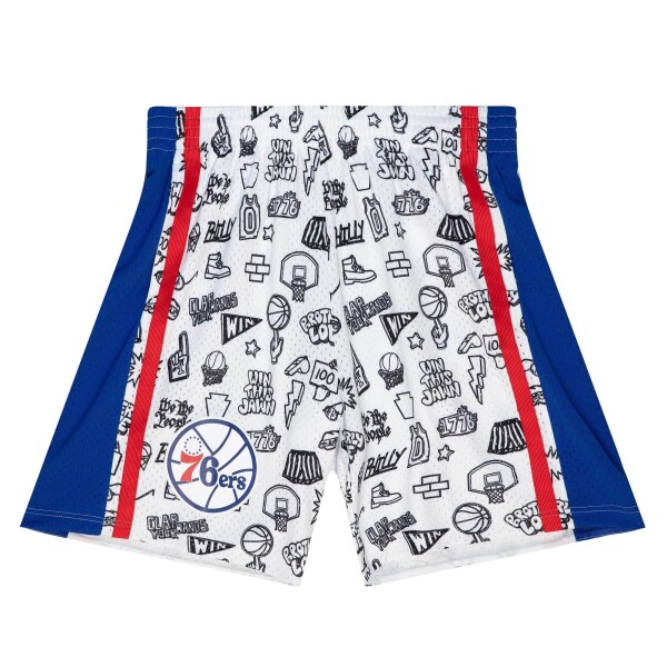 Mitchell & Ness Pánské kraťasy Philadelphia 76ers NBA Doodle Swingman Shorts Velikost: XL