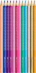 Faber-Castell, 201737, Sparkle Grip, sada Grip pastelek s třpytivým efektem, 12 ks