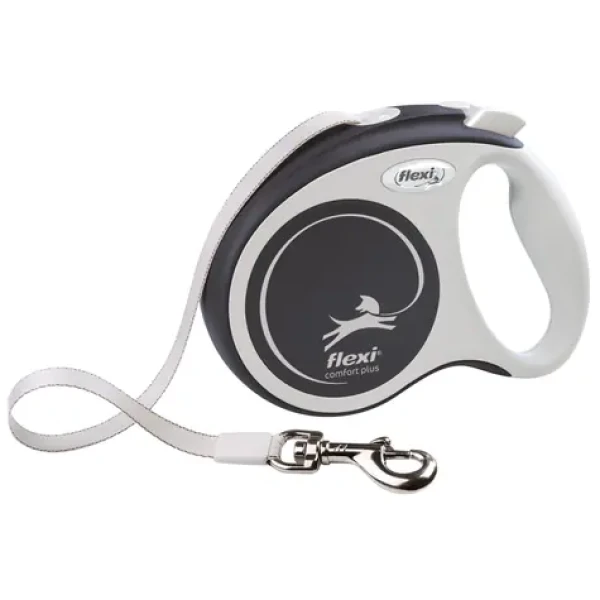 FLEXI Vodítko Comfort Plus S 5 m antracitové / Samonavíjecí / Do 15 kg / Soft Grip rukojeť