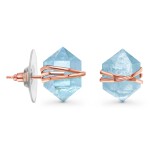 Emporial náušnice zlato Vermeil GU-DR16863E-ROSEGOLD-AQUAMARINE