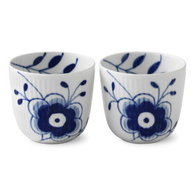 Royal Copenhagen Porcelánový svícen Blue Fluted Mega – set 2 ks, bílá barva, porcelán