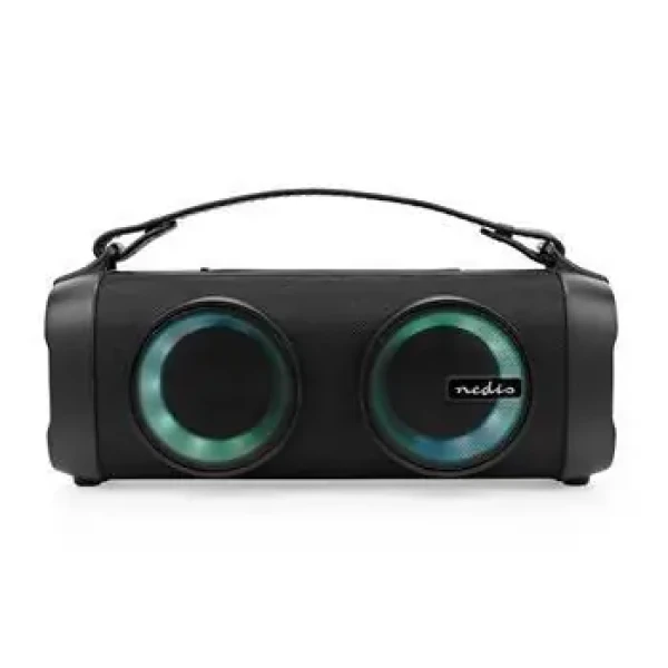 Nedis Bluetooth® Párty Přehrávač černá / 5 hod / 2.0 / 24 W / AUX / USB / Propojitelný / Držadlo / Párty osvětlení (SPBB306BK)