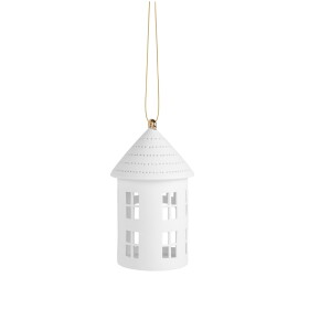 Räder Závěsný svícen domeček Round 16 cm, bílá barva, porcelán