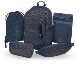 BAAGL SET 5 Core Ska modrý: batoh, penál, sáček, ledvinka, obal na notebook GRS