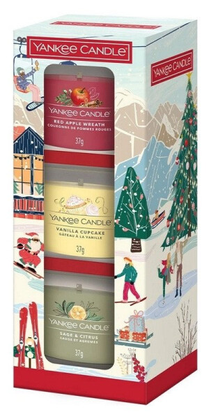 YC dárková sada 3 skleněných votivních svíček Holiday Party 2025