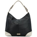 Trendy dámská koženková kabelka na rameno Maya, černá/krémová